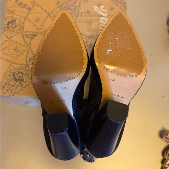 Vince Camuto Black Studded Heeled Boots - Picture 3 of 3